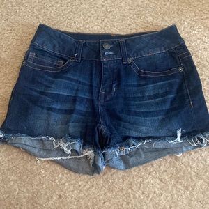 dark denim shorts